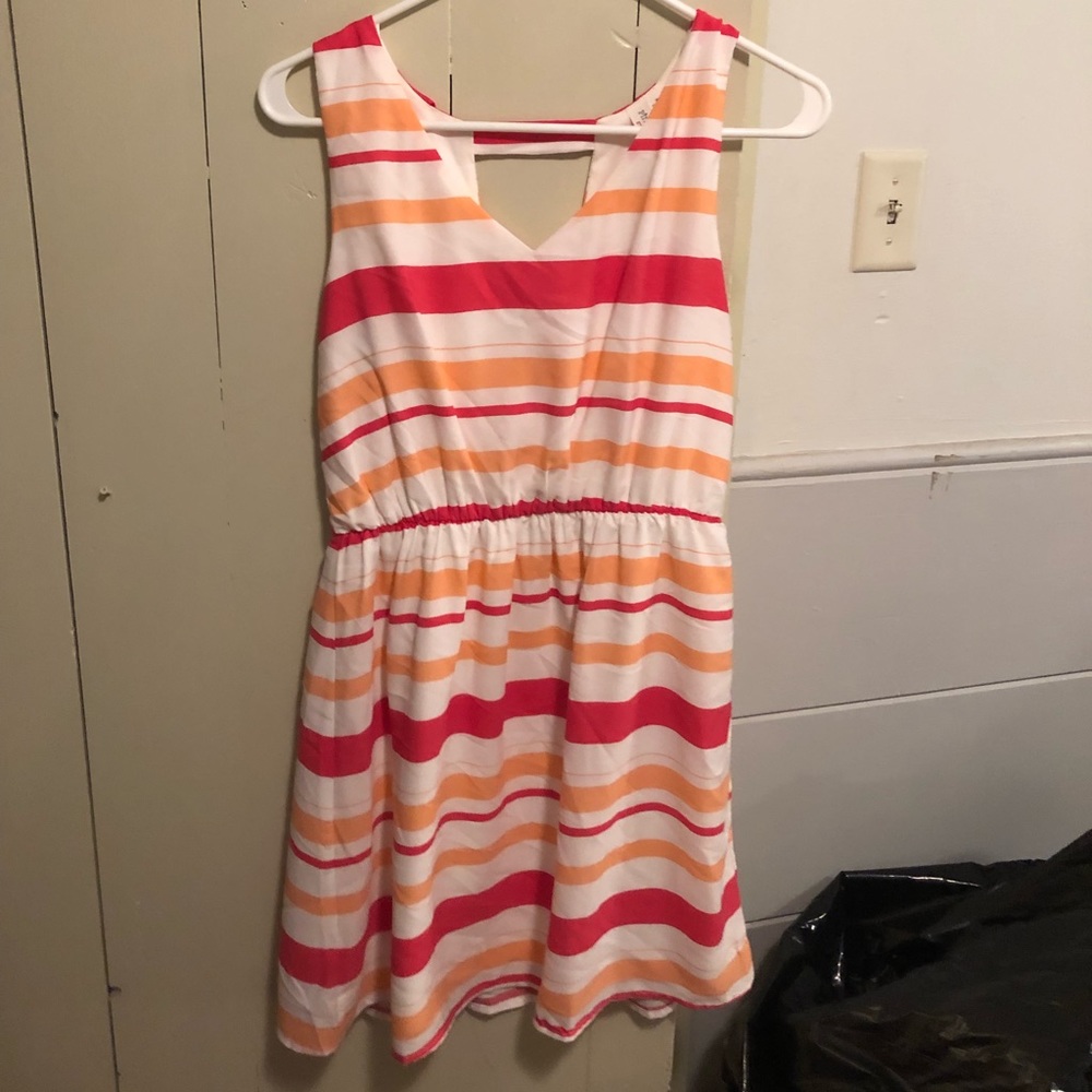 Pink owl stripped sundress